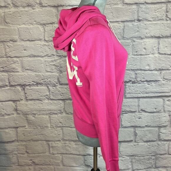 Y2K style PINK hooded zip up sweatshirt - Picture 4 of 8